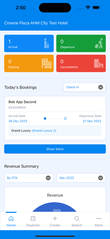 ChannelManager Dashboard - Check In Check out Reservations & Statistics