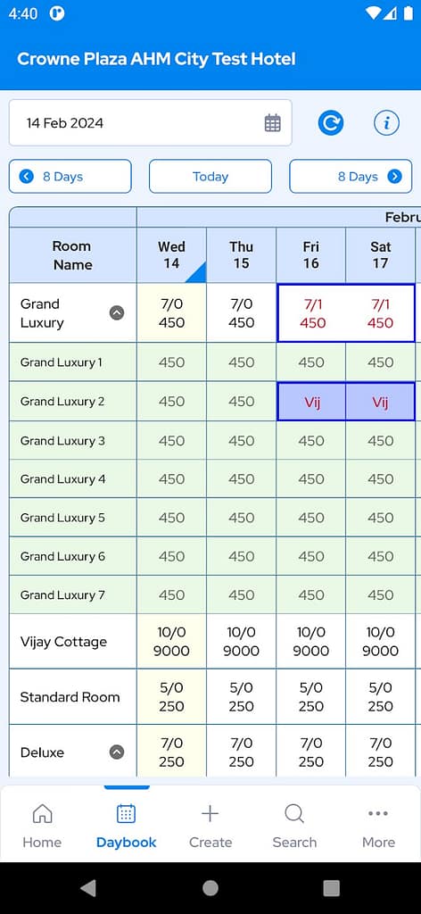 Daily Book for Review availability and bookings